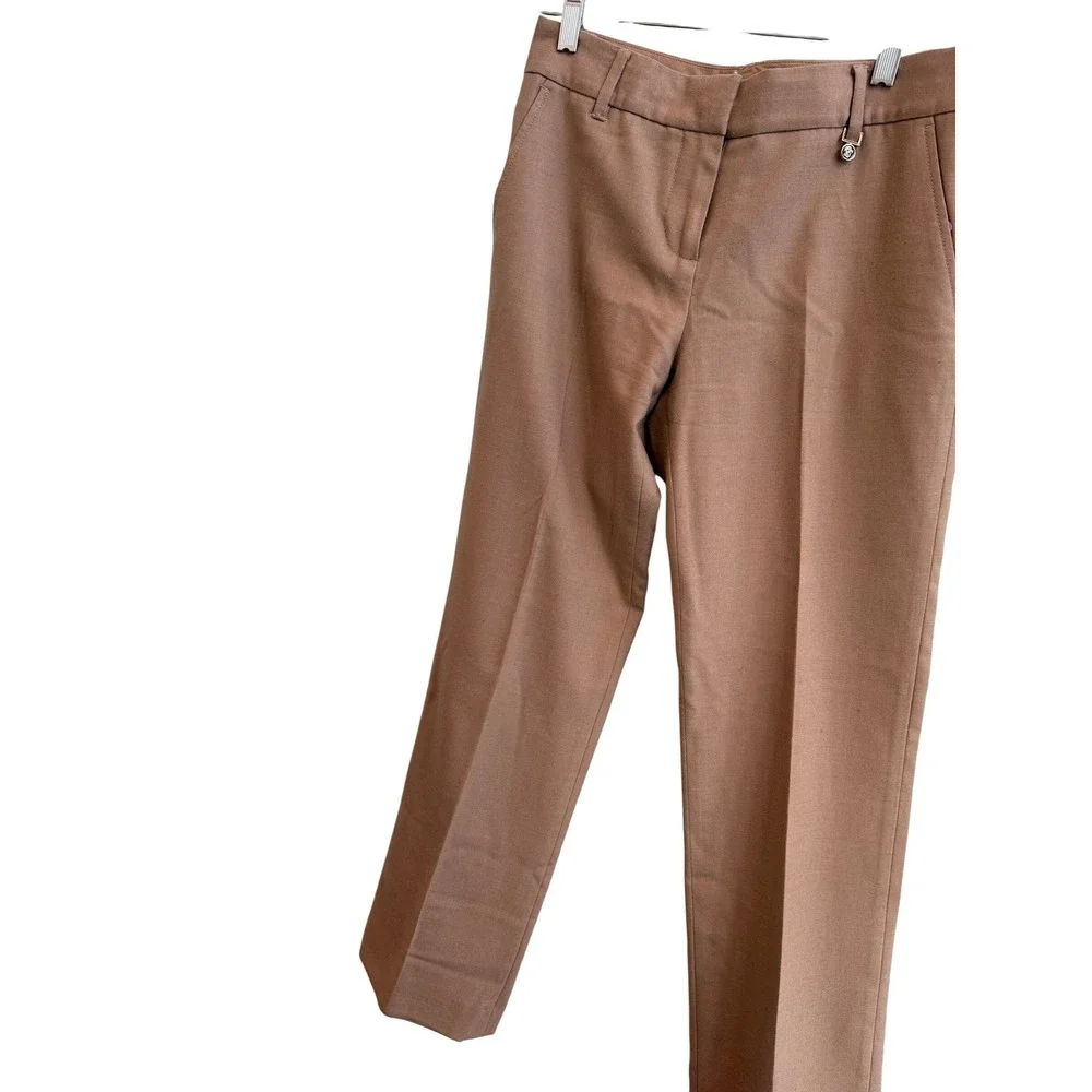 Tory Burch‎ Camel Color Wool Dress Pants Size 2 Elevated Basics Old Money